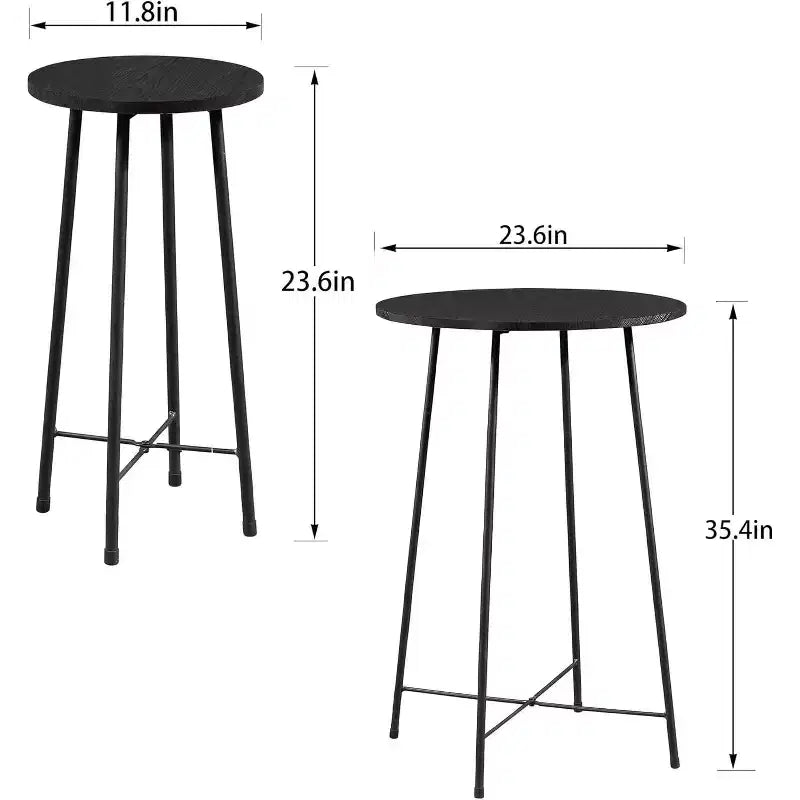 VECELO Ensemble table à manger 3 pièces avec 2 chaises Table et chaises modernes de hauteur comptoir rondes pour cuisine