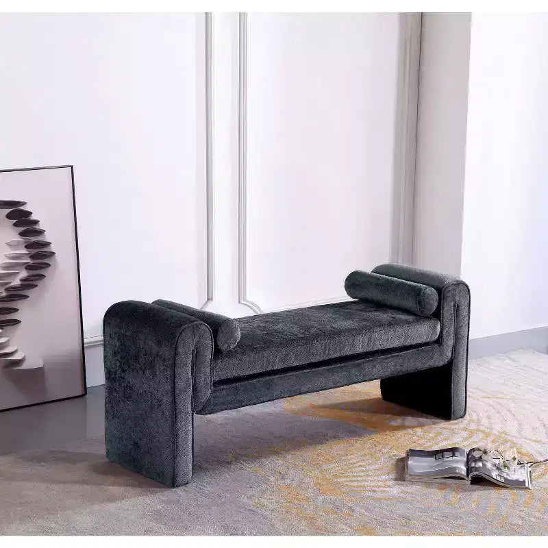 Manhattan Comfort 59" Concord Modern Chenille Upholstered Bench