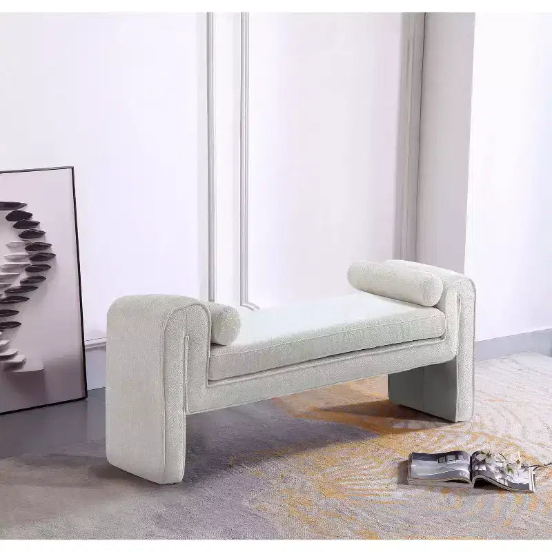 Manhattan Comfort 59" Concord Modern Chenille Upholstered Bench