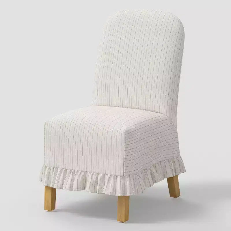 Rounded Back Slipcovered Dining Chair with Ruffle - Threshold