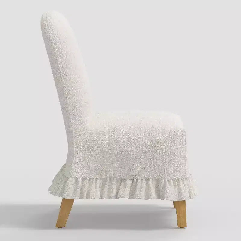 Rounded Back Slipcovered Dining Chair with Ruffle - Threshold