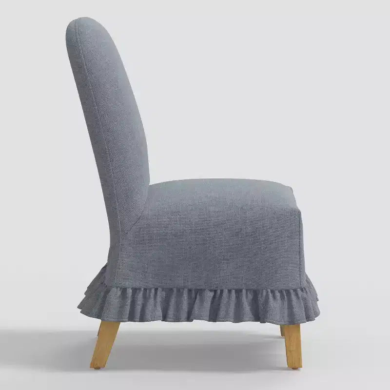 Rounded Back Slipcovered Dining Chair with Ruffle - Threshold