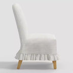 Rounded Back Slipcovered Dining Chair with Ruffle - Threshold
