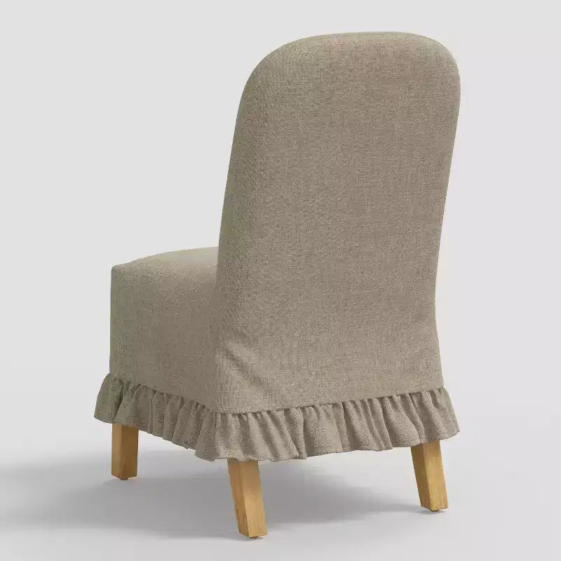 Rounded Back Slipcovered Dining Chair with Ruffle - Threshold