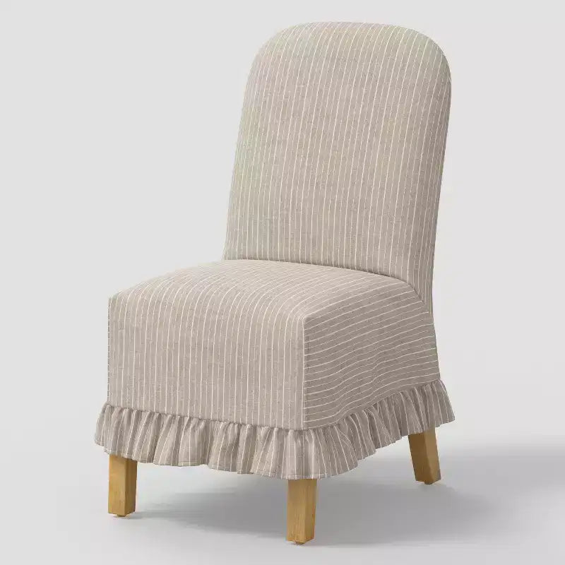 Rounded Back Slipcovered Dining Chair with Ruffle - Threshold