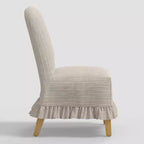 Rounded Back Slipcovered Dining Chair with Ruffle - Threshold