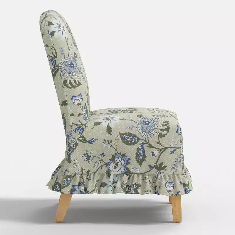Rounded Back Slipcovered Dining Chair with Ruffle - Threshold