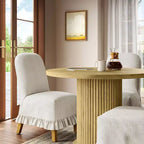 Rounded Back Slipcovered Dining Chair with Ruffle - Threshold