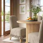 Rounded Back Slipcovered Dining Chair with Ruffle - Threshold
