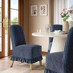 Rounded Back Slipcovered Dining Chair with Ruffle - Threshold