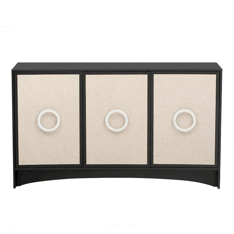 Curved Design Storage Cabinet with Adjustable shelves for Living rooms