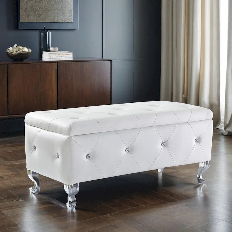 PU Leather Upholstered Ottoman with Storage
