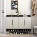 Meuble à chaussures avec 4 portes Grand organisateur de rangement à chaussures moderne avec étagères réglables pour armoire à chaussures d'entrée