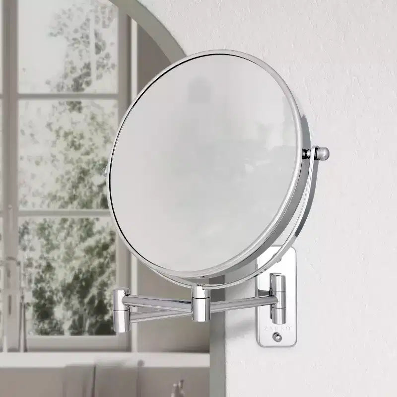 Miroir de maquillage mural double bras Zadro 9,25x12,25 pour salle de bain