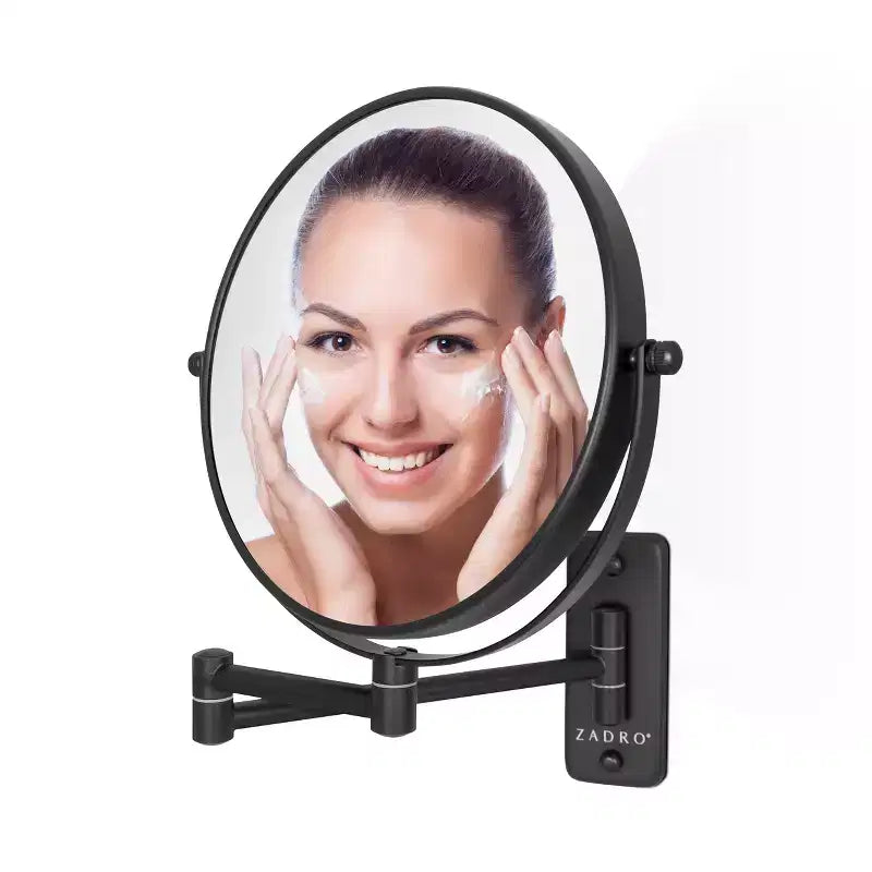 Miroir de maquillage mural double bras Zadro 9,25x12,25 pour salle de bain