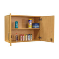 30"W x 22.5"H 2-Level Wall Cabinet, Locking Doors, Adjustable Shelf, GREENGUARD Gold, USA Made
