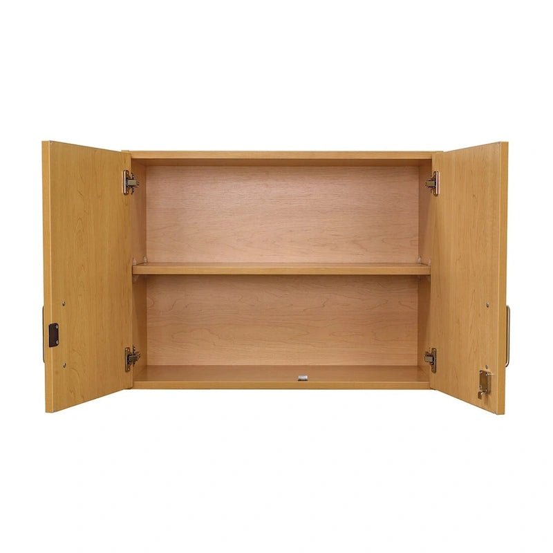 30"W x 22.5"H 2-Level Wall Cabinet, Locking Doors, Adjustable Shelf, GREENGUARD Gold, USA Made