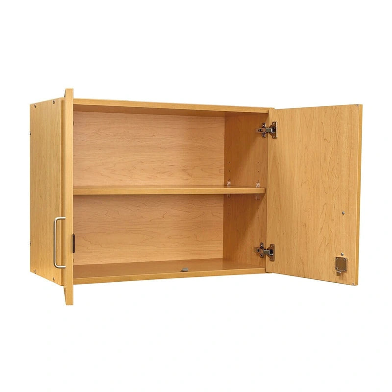 30"W x 22.5"H 2-Level Wall Cabinet, Locking Doors, Adjustable Shelf, GREENGUARD Gold, USA Made