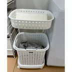 JEJ Astage Paniers à Linge Mobiles avec Étagère à Plusieurs Niveaux