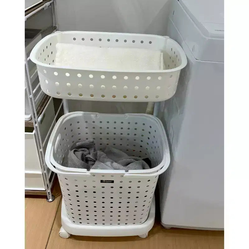 JEJ Astage Paniers à Linge Mobiles avec Étagère à Plusieurs Niveaux