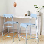 Lot de 2 tabourets de bar à hauteur de comptoir, en métal ondulé, 24 po, avec repose-pieds - Room Essentials