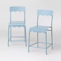 Set of 2 24 Wavy Metal Counter Height Barstool with Footrest - Room Essentials