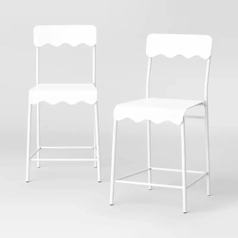 Lot de 2 tabourets de bar à hauteur de comptoir, en métal ondulé, 24 po, avec repose-pieds - Room Essentials