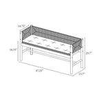 Banc Elden en bois avec dossier tissé et coussin d'assise amovible - Threshold conçu avec Studio McGee
