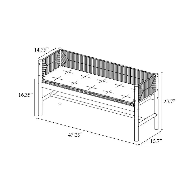 Banc Elden en bois avec dossier tissé et coussin d'assise amovible - Threshold conçu avec Studio McGee