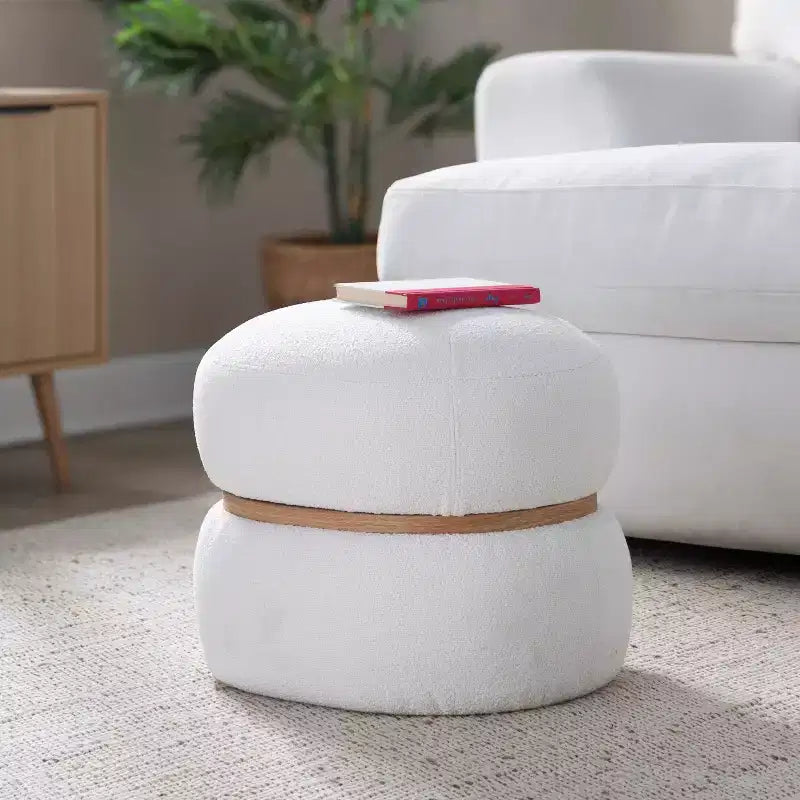 Pouf Pouf Cinch en tissu naturel LumiSource