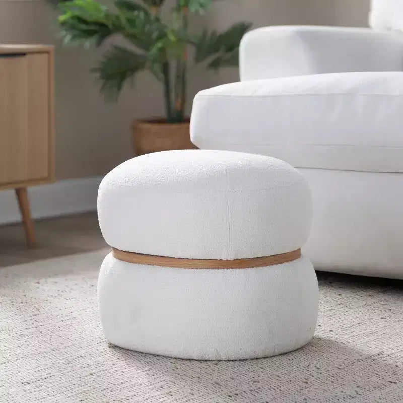 Pouf Pouf Cinch en tissu naturel LumiSource