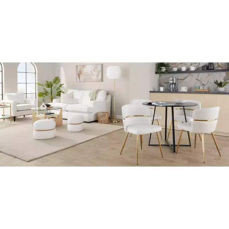 Pouf Pouf Cinch en tissu naturel LumiSource