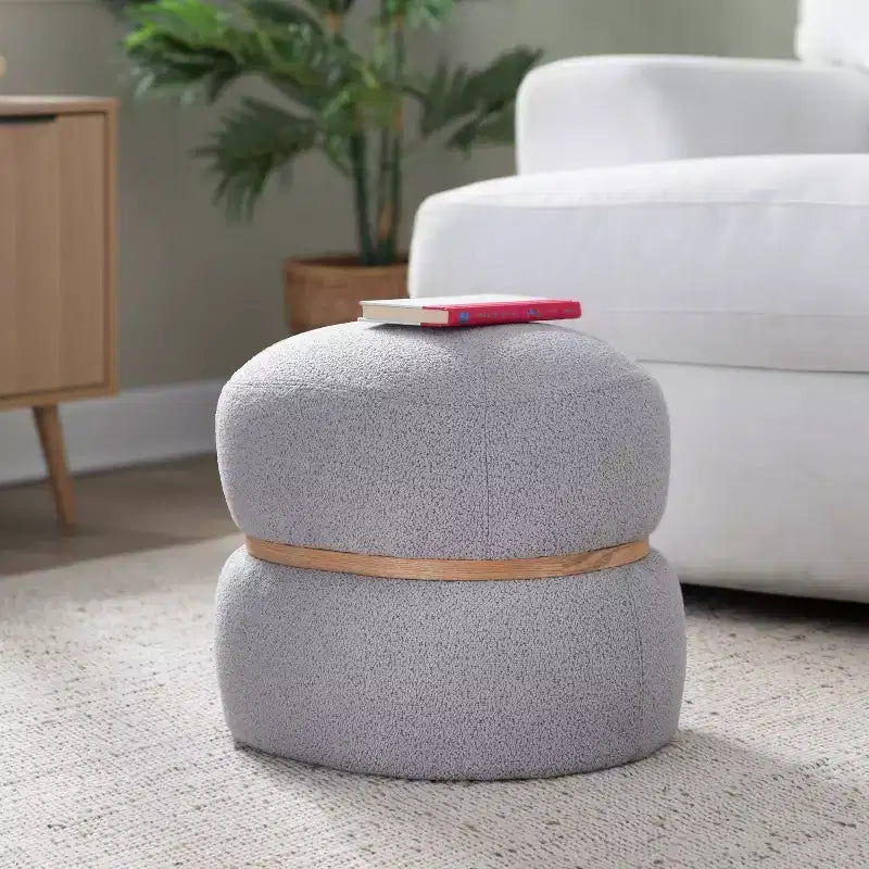 Pouf Pouf Cinch en tissu naturel LumiSource