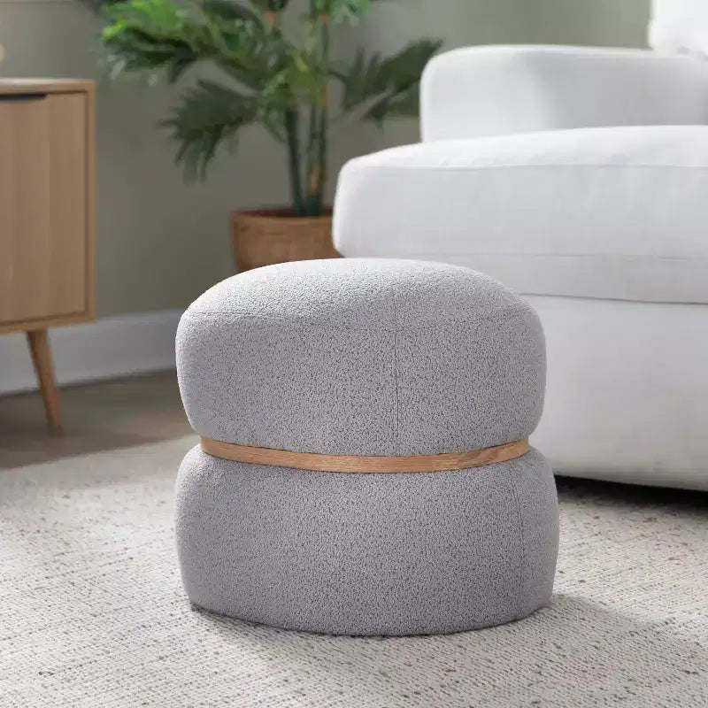 Pouf Pouf Cinch en tissu naturel LumiSource