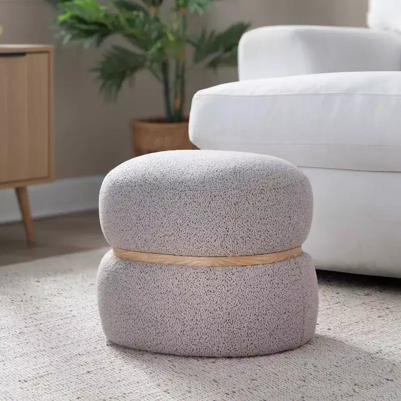 Pouf Pouf Cinch en tissu naturel LumiSource