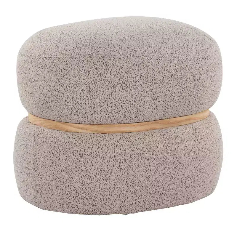 LumiSource Cinch Pouf Ottoman Natural Fabric