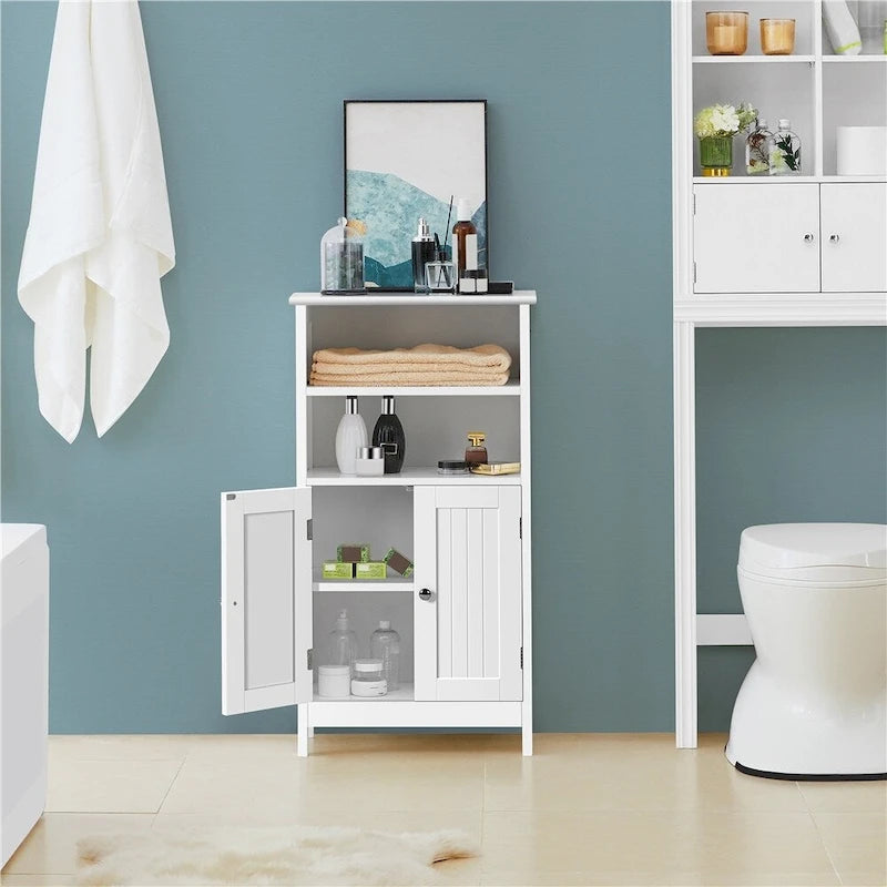 Yaheetech 5-Tier Wooden Bathroom Floor Cabinet with Adjustable Shelf