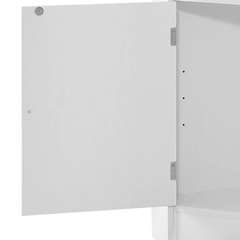 Modern Wooden Corner Tall Bathroom Storage Cabinet with Metal Handles