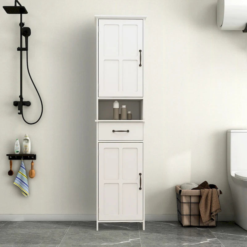 Double Door Narrow Height Slim Floor Standing Cabinet