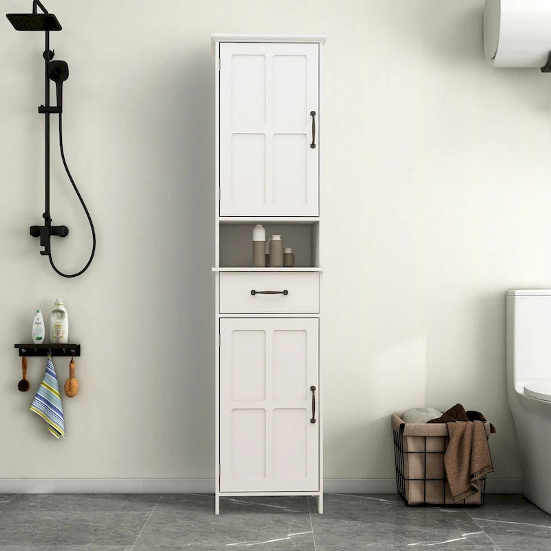 Double Door Narrow Height Slim Floor Standing Cabinet