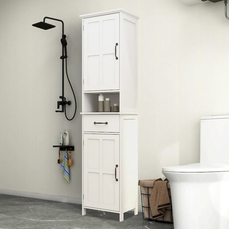 Double Door Narrow Height Slim Floor Standing Cabinet