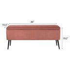 Banc de rangement en velours rayé de 112 cm, capacité de 136 kg, pieds en métal, style bout de lit ou entrée