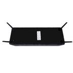 Banc de rangement en velours rayé de 112 cm, capacité de 136 kg, pieds en métal, style bout de lit ou entrée